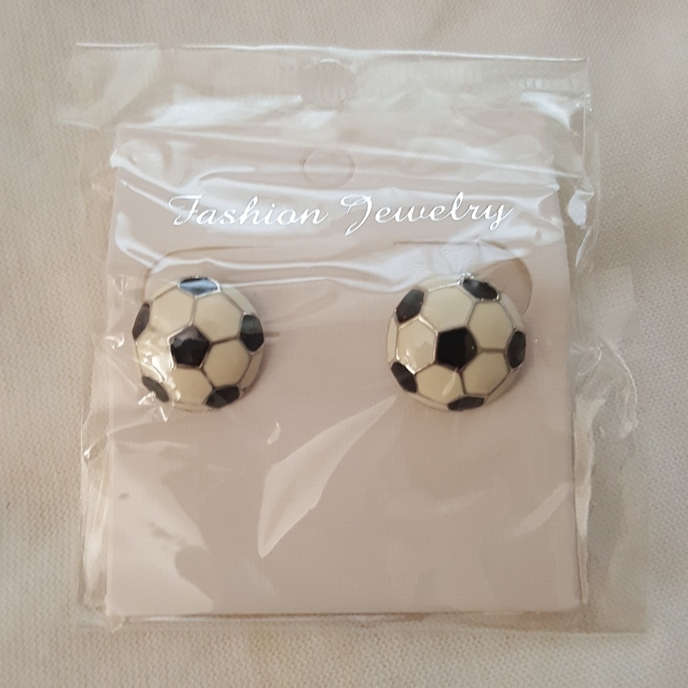 Soccer stud earrings